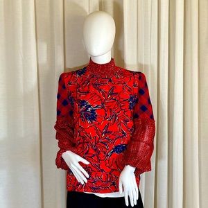 Blank London Patterned and Sheer Turtleneck - XS